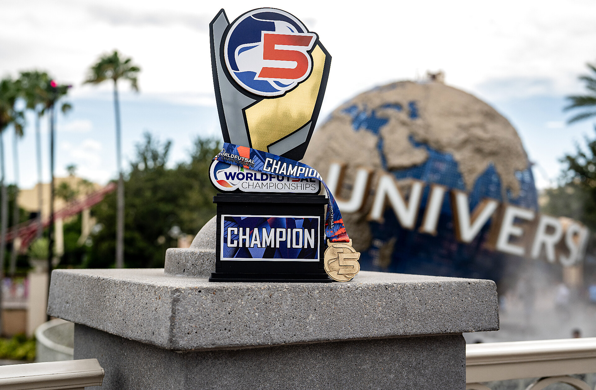 Troféu de campeão World Futsal Championships em Orlando