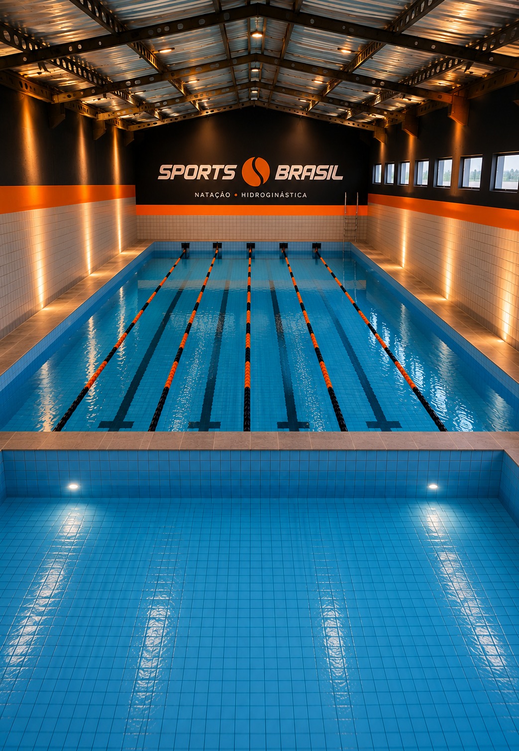 Piscina coberta da nova Unidade Mauá da Sports Brasil